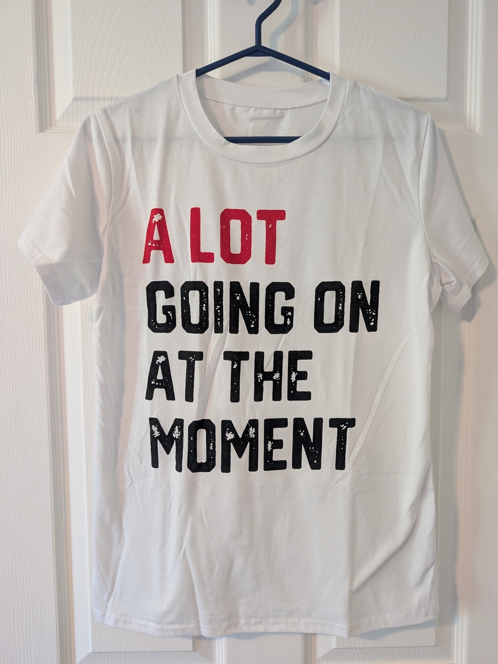 White Graphic Tee - A Lot Going On At The Moment Size Small